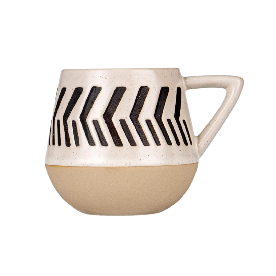 Handmade Japanese Style Stoneware Mug 400ml (Triangle)