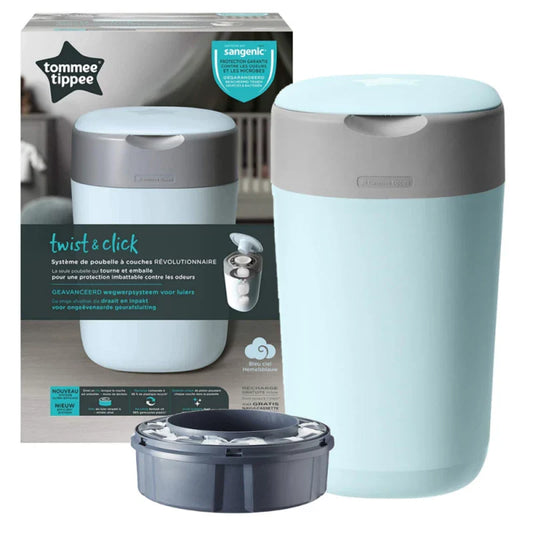 Nappies Bin Twist & Click Sky blue