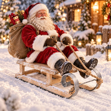 Alpine Lodge Decorative Wooden Christmas Sled – Fir Wood