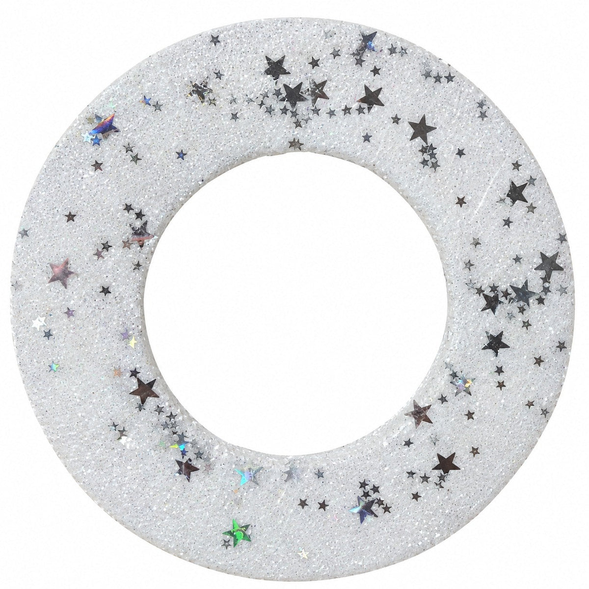 White Glitter Star Christmas Hanging Wreath – Approx. 20 cm