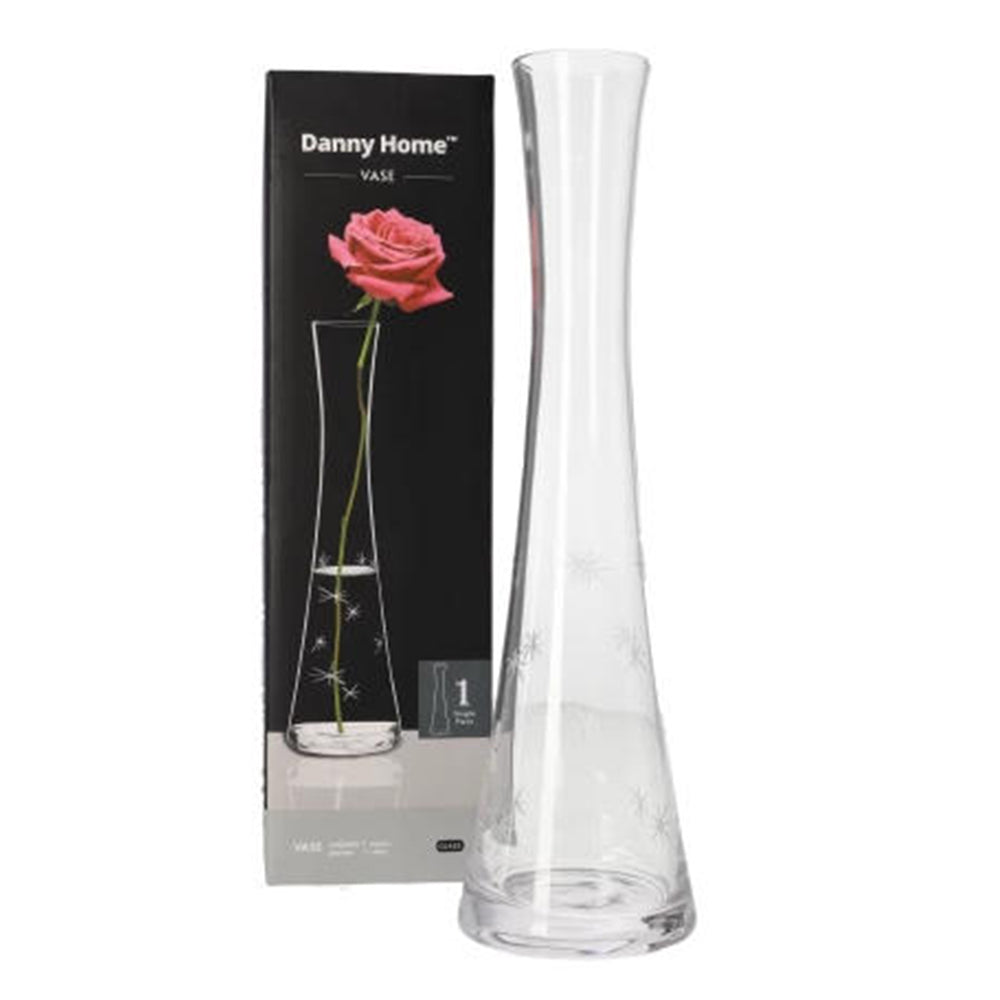 Danny Home Clear Glass Plant Vase 27-cm