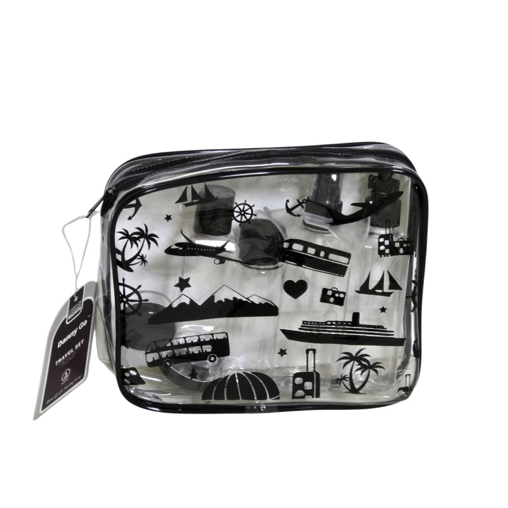 Danny Go 9 Piece Travel Bottle Set with Clear Airport Bag DT041