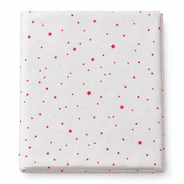 Cucina & Tavola Christmas Tablecloth White with Red Stars – 140 × 220 cm