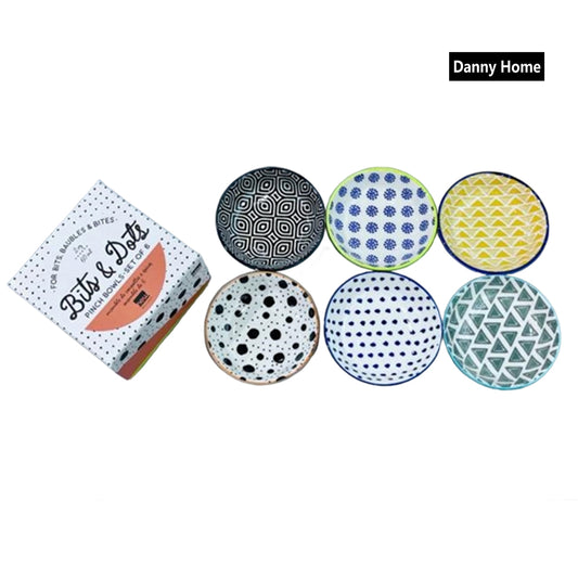 Danny Home 6-Pcs Small Round Bohemian Design Flavour Dish Set