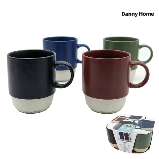 Danny Home 4-Piece Color-Glazed Mug Set – 450ml