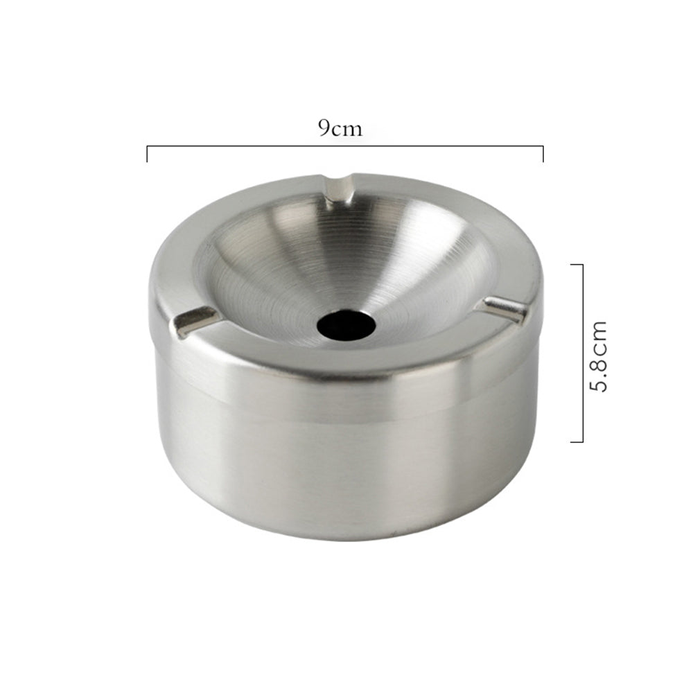Thick Stainless Steel Cigarette Ashtray With Lid Black – 9 cm OZ-9B