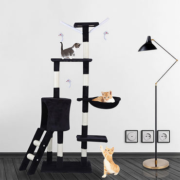 Cat Scratching Post 143 cm – Multi-Level Cat Tree with Bed & Ladder