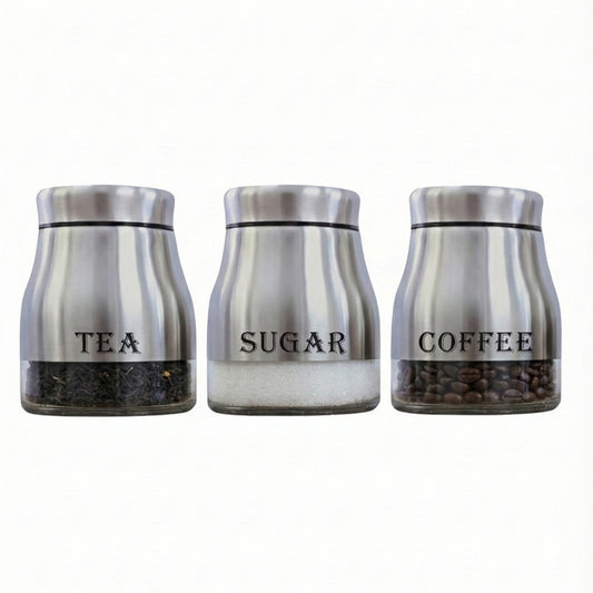 3-Pcs Stainless Steel Glass Seasoning Set – 600ml #CB-TWJ08