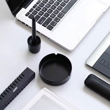 Stainless Steel Cigarette Ashtray Black – 10 cm HY081-10