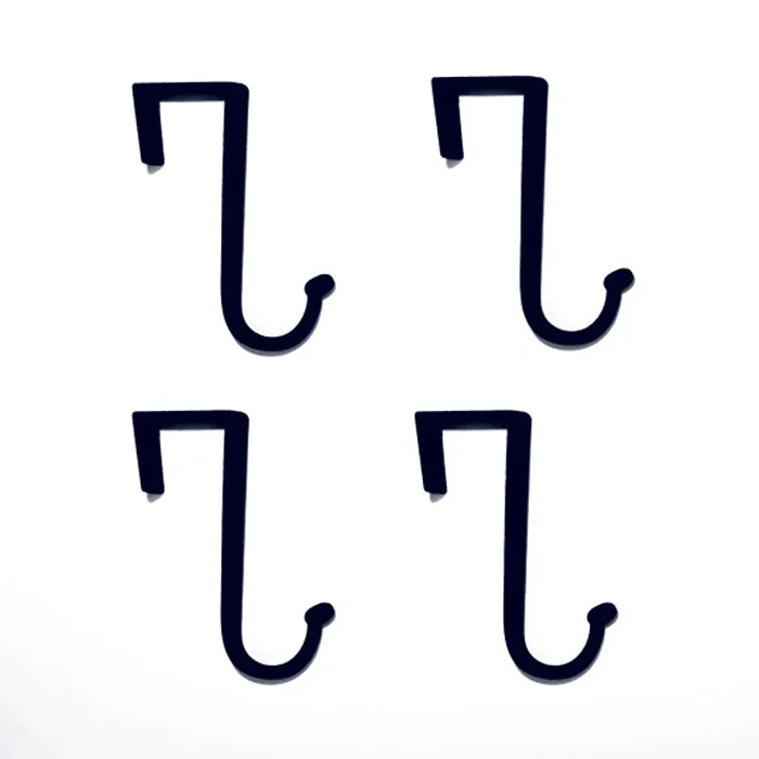 Over-the-Door Clothes Hanger Hooks – Set of 2 in Black or Grey