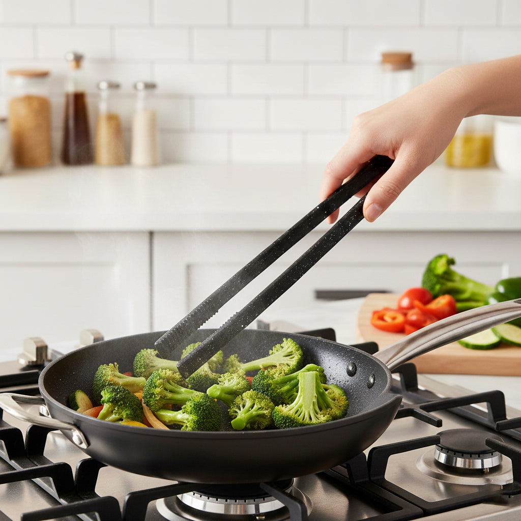 Premium Silicone tong for cooking Black Granite 29cm