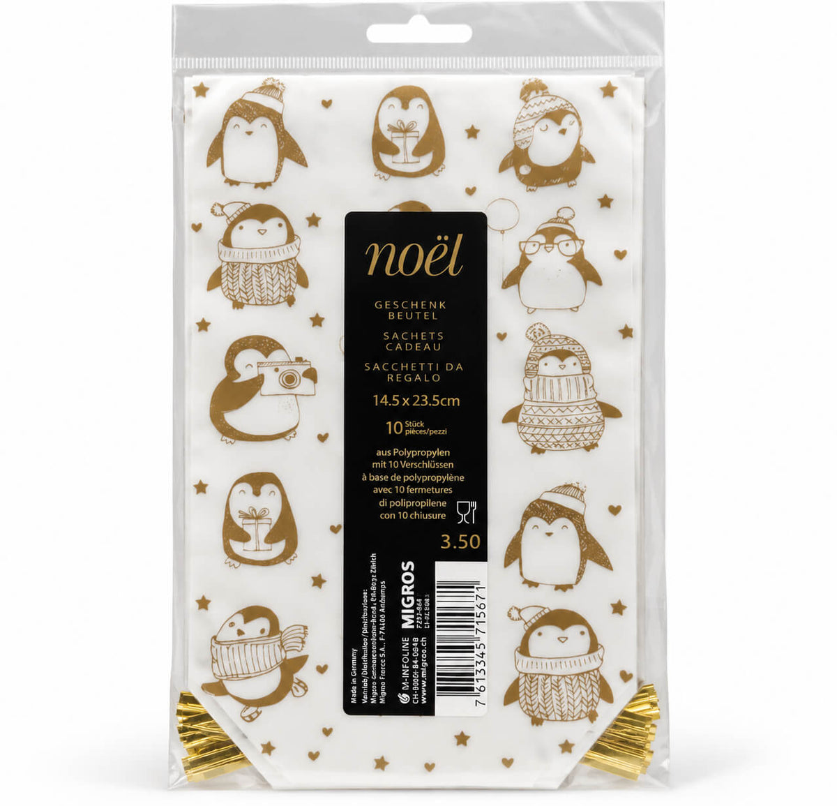 Migros Noël Penguin Christmas Gift Bags – Set of 10