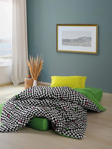 Popping Colors Double Fitted Sheet Duvet Cover Set reversable DAZZLE