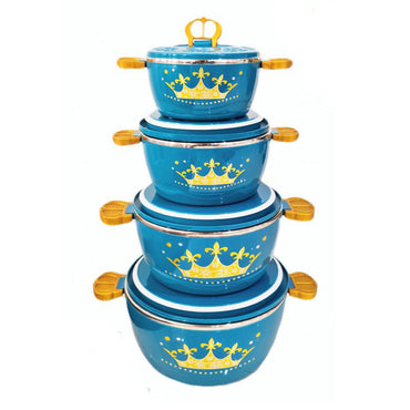 Set of 4 Round Thermal Insulating Pots for Food Storage