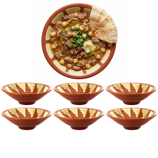 Phoenix 6-Pcs Melamine Traditional Bowl for Serving foul 17cm