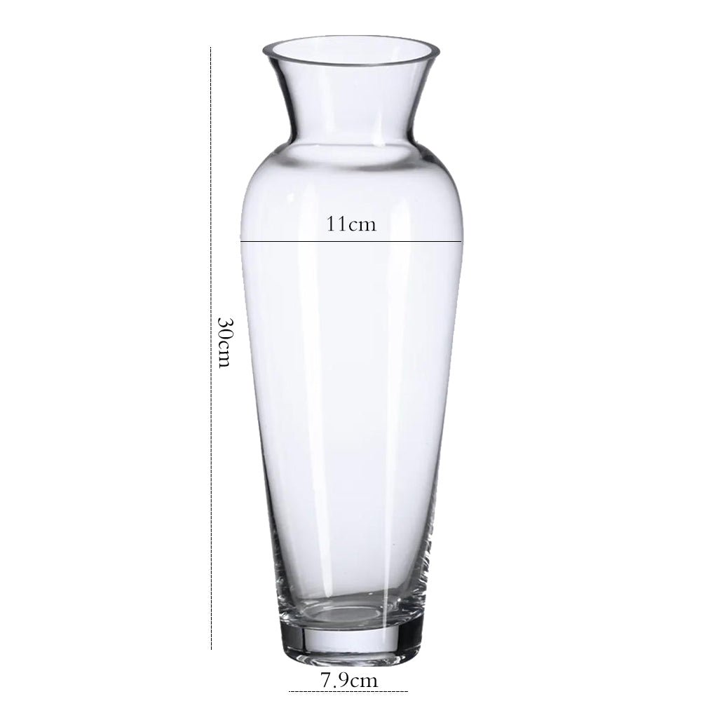 Danny Home Clear Glass Plant Vase 30-cm