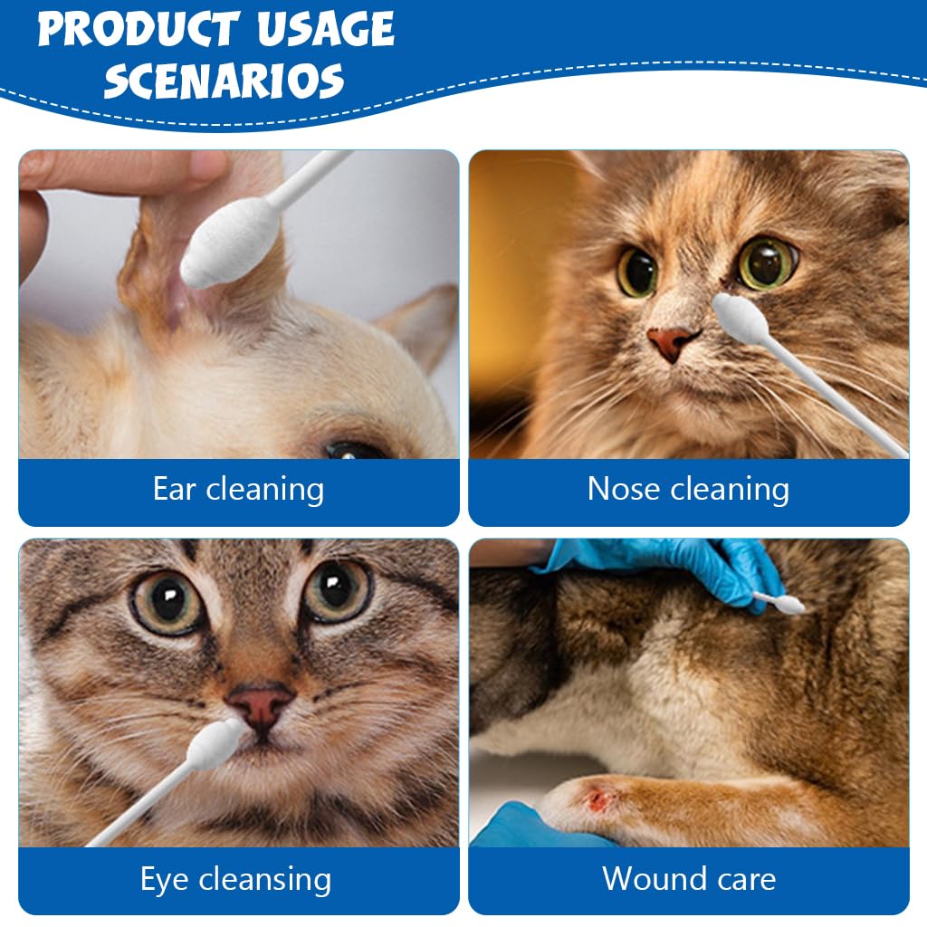 Ipek 55-Pcs Cotton Pet Ear Cleaning Buds 8-cm
