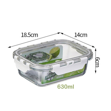 630ml Borosilicate Rectangle Glass Food Storage Container With Microwave, Freezer & Dishwasher Safe NFH-77309