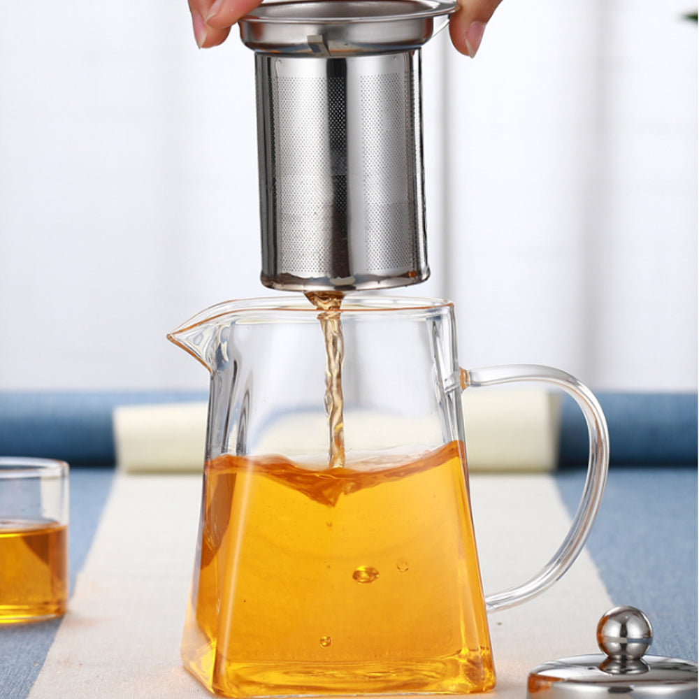 Transparent Glass Teapot with Stainless Steel Infuser