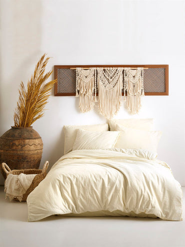 Vintage Duvet Cover Set Cream - DOUBLE SIZE