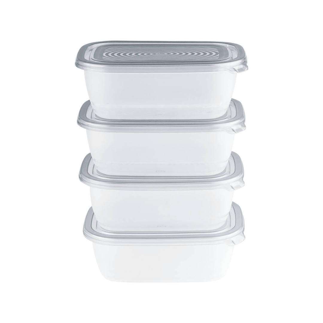 ERNESTO® Storage container set, plastic, BPA-free 1L