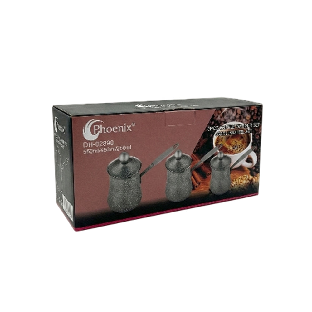 Phoenix 3-Pcs Granite-Coated Coffee Pots – Grey