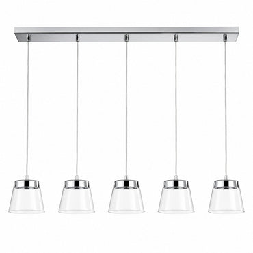 ATALA 5-Light LED Pendant Light – Chrome & Clear Glass