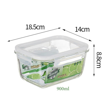 900ml Borosilicate Rectangle Glass Food Storage Container With Microwave, Freezer & Dishwasher Safe NFH-77808