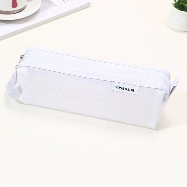 Mesh Pencil Case Double Zipper
