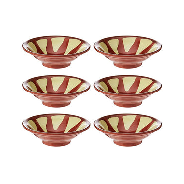Phoenix 6-Pcs Melamine Traditional Bowl for Serving Olive 12.5cm