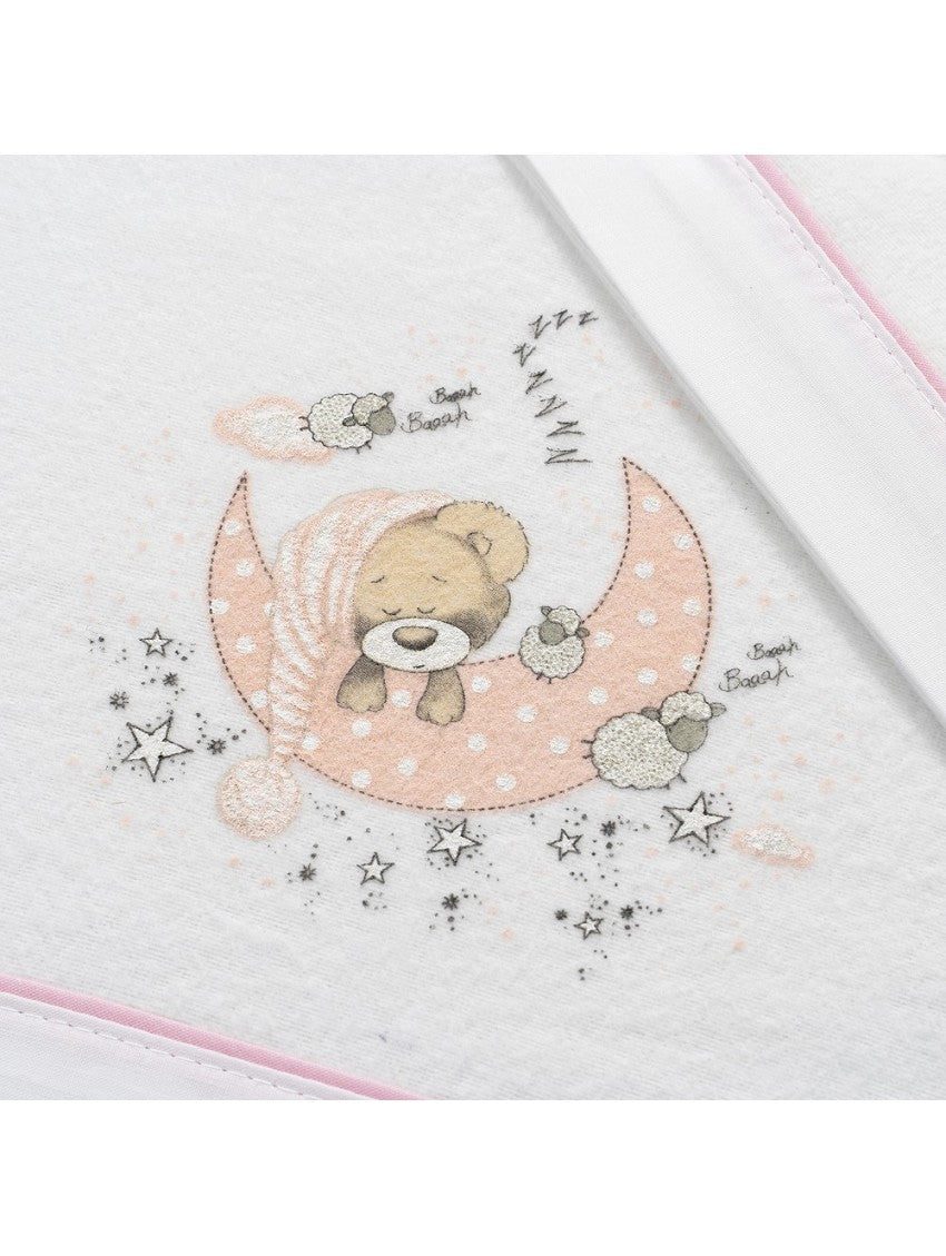 Crib Sheets Flannel New Sleeping White Pink