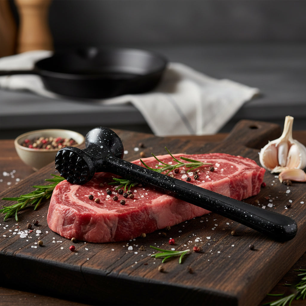 Premium Metal Meat Tenderizer Dual-side Black Granite