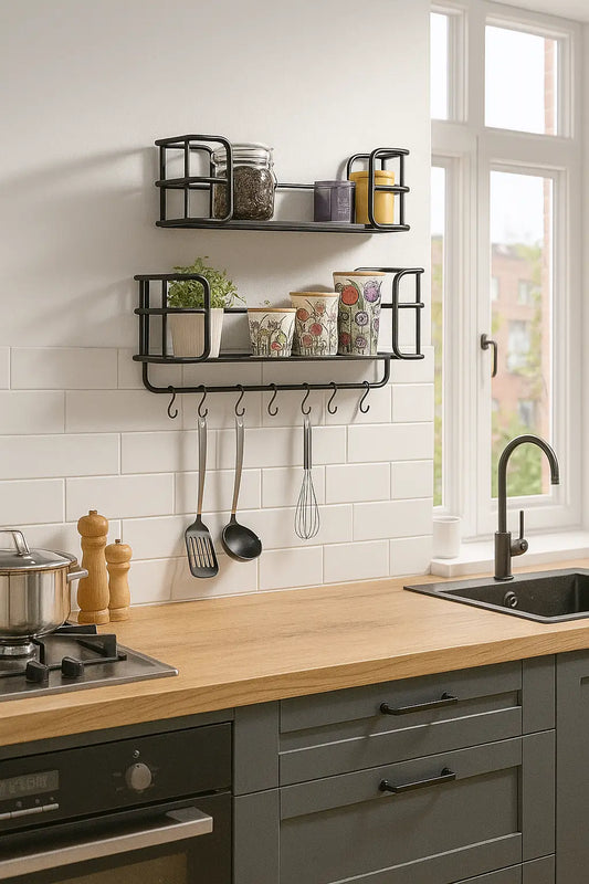 Industrial Wall Shelves Set of 2 By Wenko