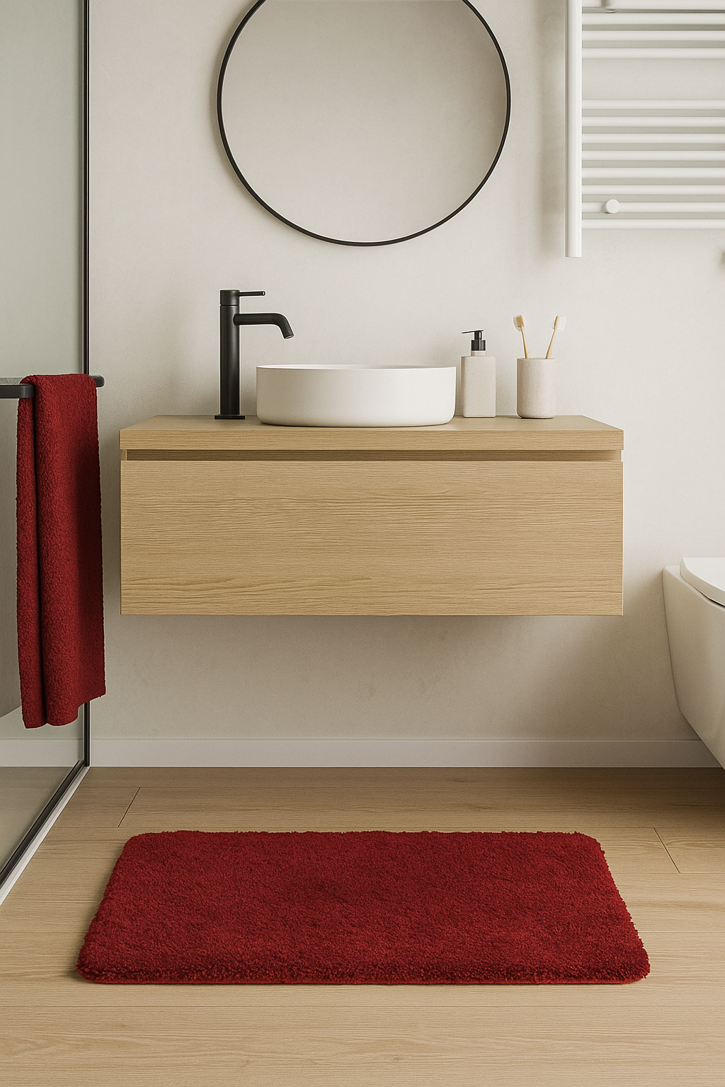 Bath Mat 60 x 90 cm Melange Red by Wenko