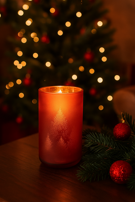 Danique Hurricane light red Christmas Vase / Candle holder