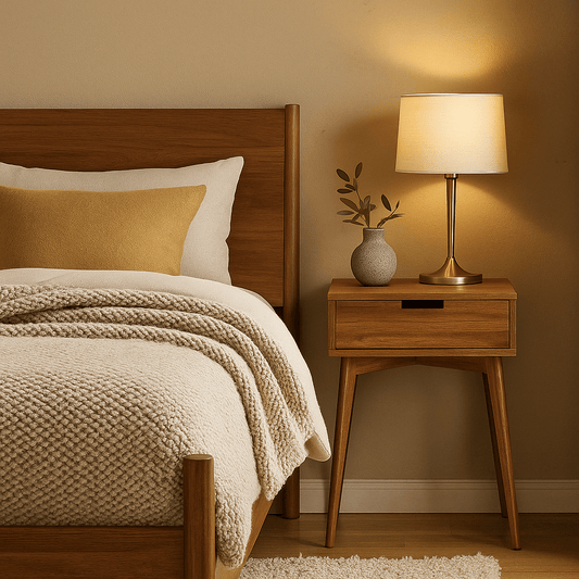 Scandinavian bedside table in FSC wood by Wenko