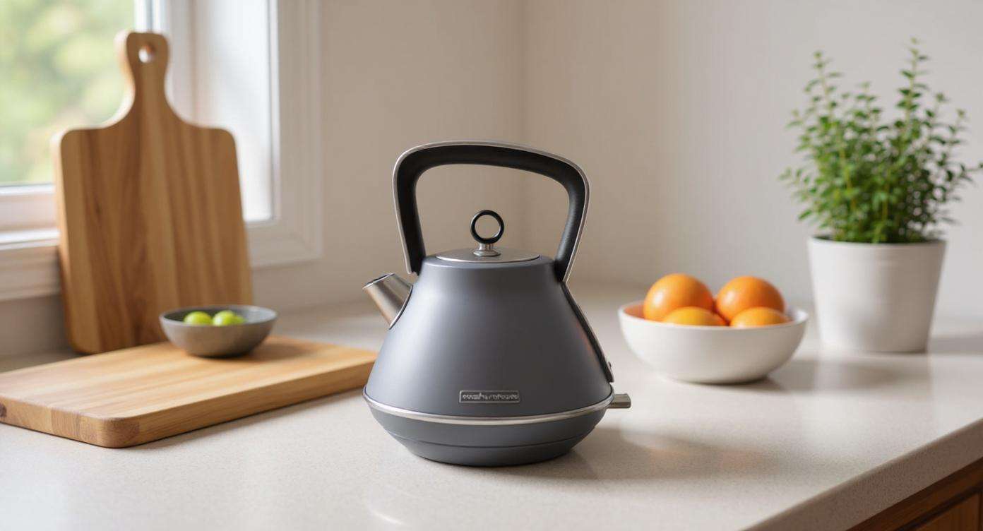 EVOKE Pyramid Steel Blue Kettle cordless Steel blue by Morphy Richards