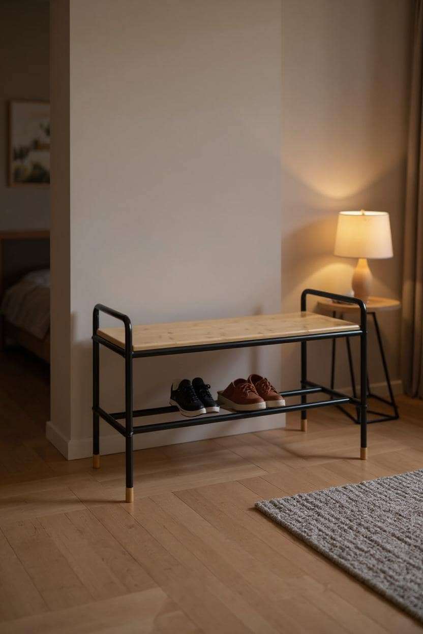 Loft Rack with shelf for shoes by Wenko
