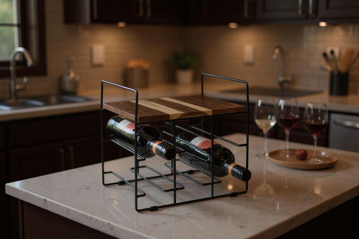 Wine Rack for 6 Bottles with Shelf by Wenko