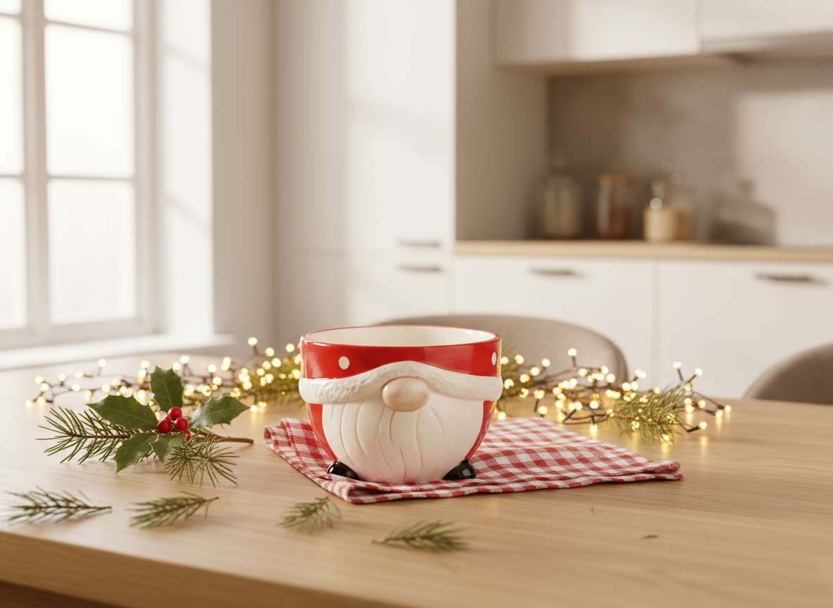 Chirstmas large santa ceramic bowl