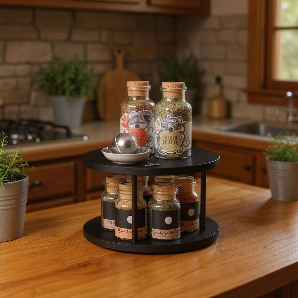 Cabinet Carousel Duo Black Stainless Steel by Wenko