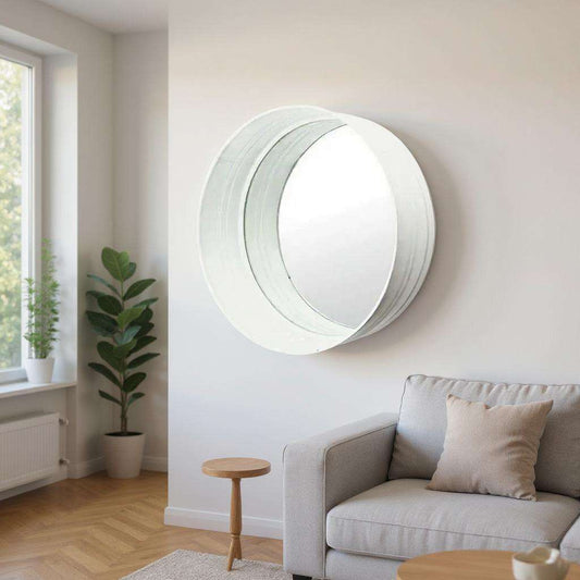Round Mirror White by By-Boo