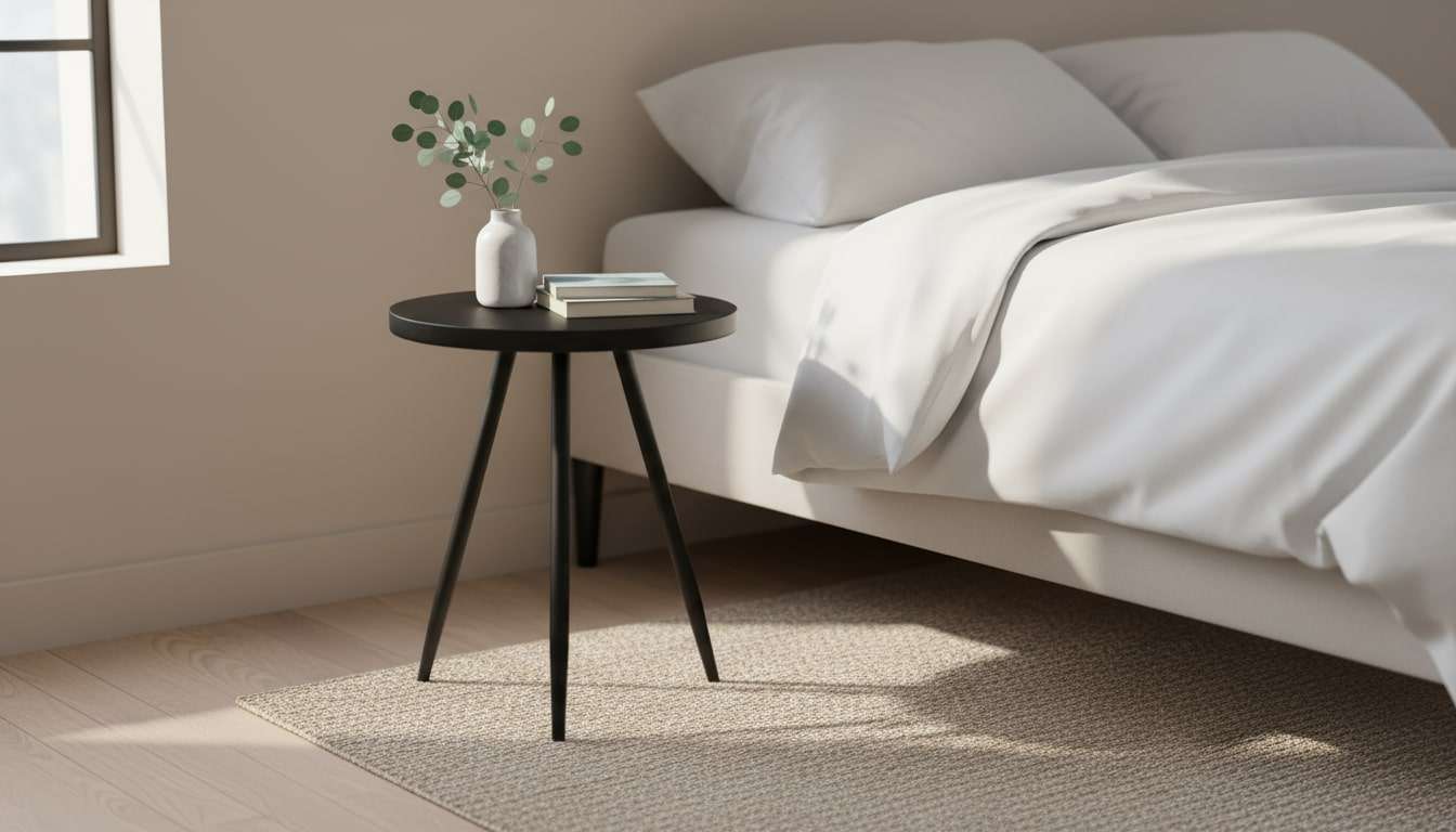 Kuno Round Black Metal Table