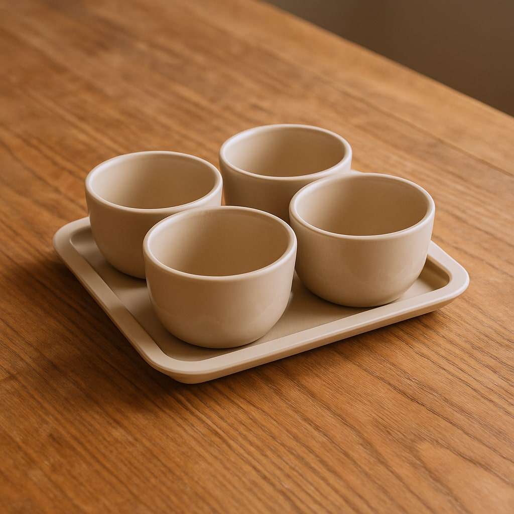 Tapas Set Dip Bowls Tray Ceramic by Staub