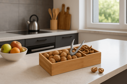 Bamboo Nuts Bowl with Nuts-Craker by Relaxdays