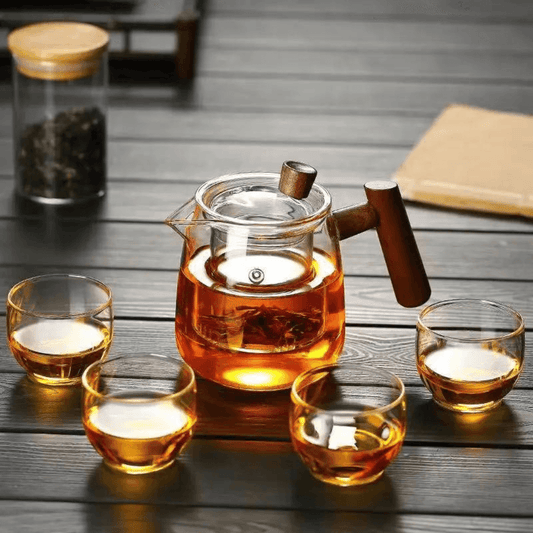 Glass Jug With 4 cups Teapot High Quality Borosilicate