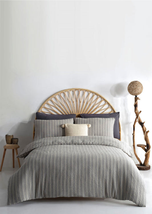 Hygge Vintage Duvet Cover Set - Black DOUBLE SIZE