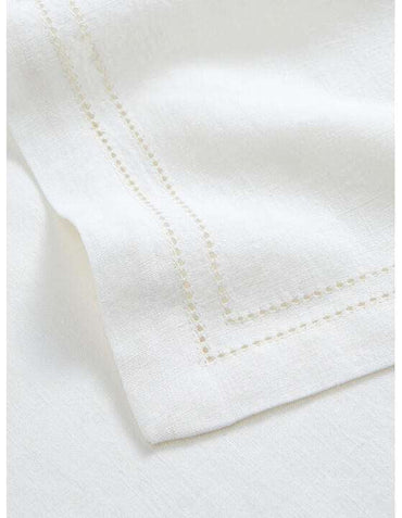 Elite Hemstitch White Tablecloth – 152x300 cm 100% Cotton Dining Table Linen