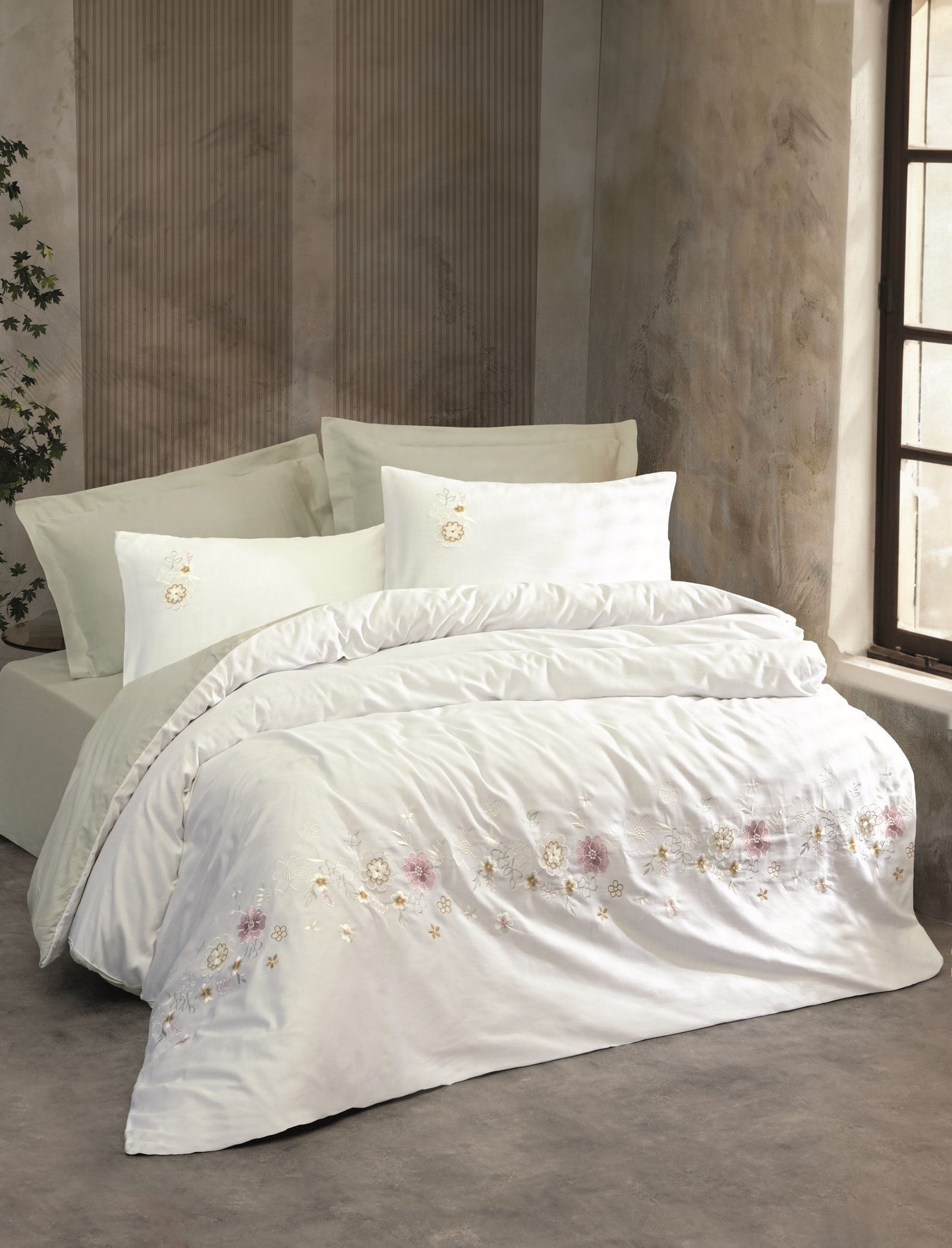 3D Embroidered Double Duvet Cover Set JENIKA