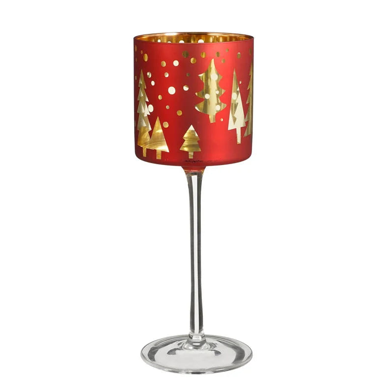 Candle Holder With Christmas Tree Print by Christy